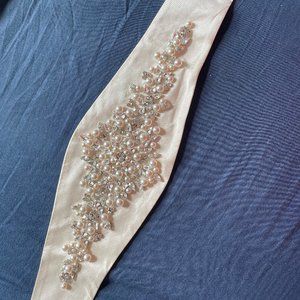 Pearl and Beaded Bridal Belt - size 12